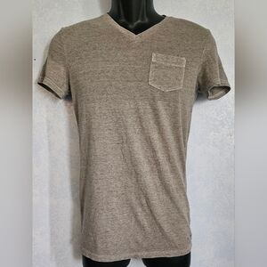 🟡 AMERICAN EAGLE OUTFITTERS Mens Gray V-Neck Tee XS